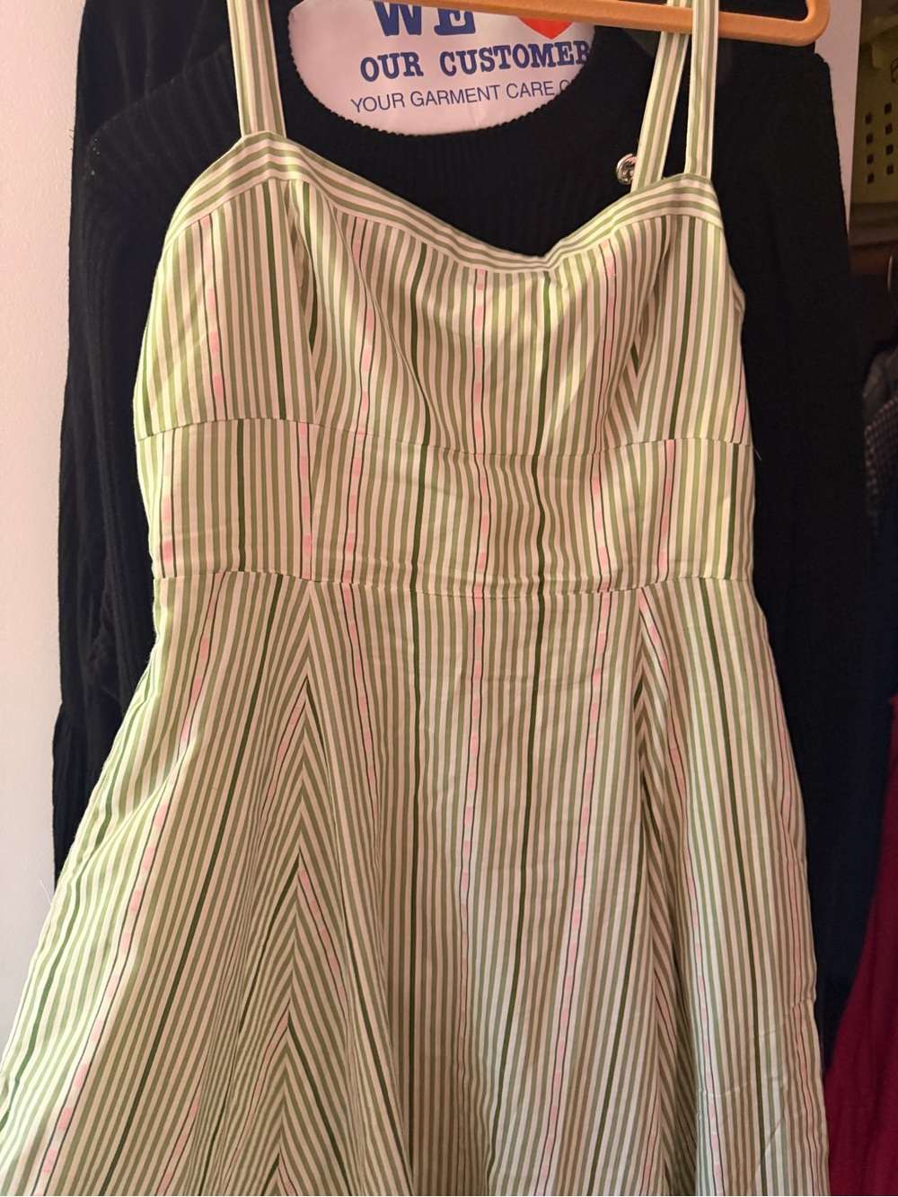 Hill House The Margot Dress in Green Jacquard Stripe - Picture 12 of 13